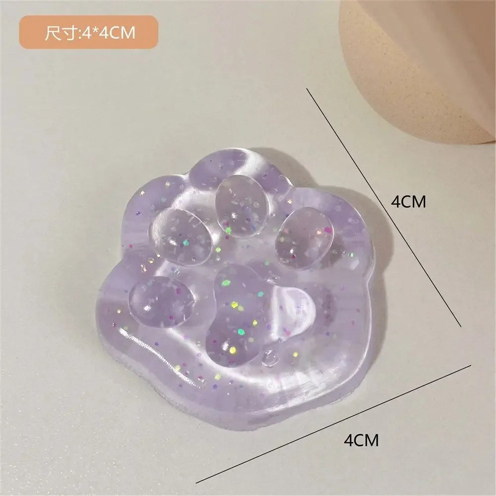 GOOTRADES Squeezable Stretchable Non-Toxic Synthetic TPR Silicone Mini Cute Adorable Animal Cat Paws Pinch Soft Fidget Activity Toys/Colors-Clear/Pink/Gray/White/Blue/Ages: 2-18 Years Old-Adults