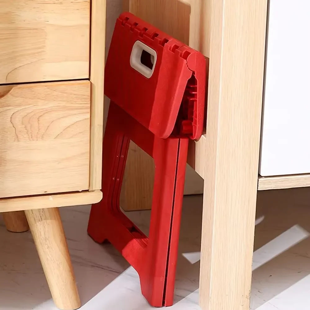 No-EN-Name-Null Modern Square Lightweight Plastic Folding Step Stools / Colors-Red/Blue/Green/ Grey/Size: 22.5x18.19cm(8.86x7.16in)