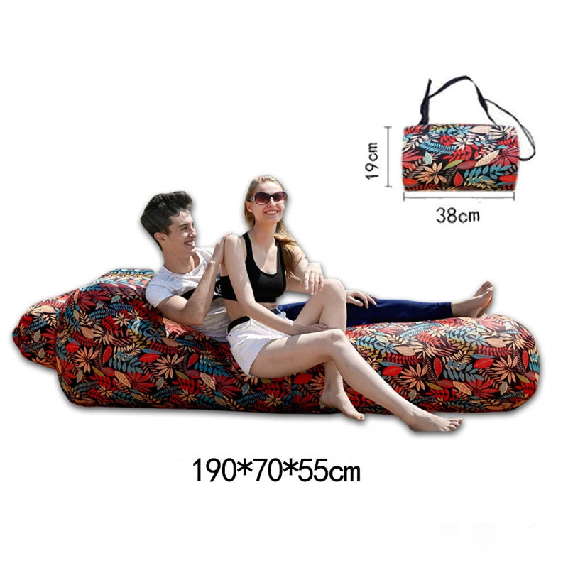 No-EN-Name-Null Outdoor Modern Portable-Folding Air Inflatable Beach Floating Multicolor Polyester-TPU Fabric Sun-Loungers/Colors-Floral/Orange/Blue/Multicolor