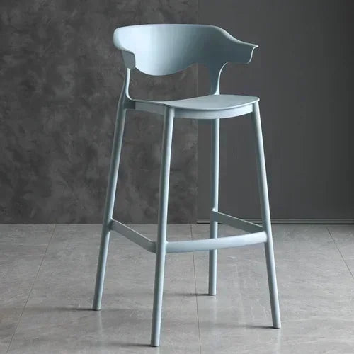 Nordic Modern Minimalist Stackable Solid Reinforced PP Plastic Low Back Hard Bar Chairs/Colors-Green/Orange/Gray/Yellow/Black/Blue/Brown