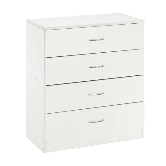NULL  No-EN-Name-Null Indoor Modern White Rectangle Simple Four Drawers Wood P2 Grade Particle Board Storage Bedroom Dressers/Dimensions: (25.98 x 13 x 28.5)" / (66 x 33 x 72.5)cm (L x W x H)