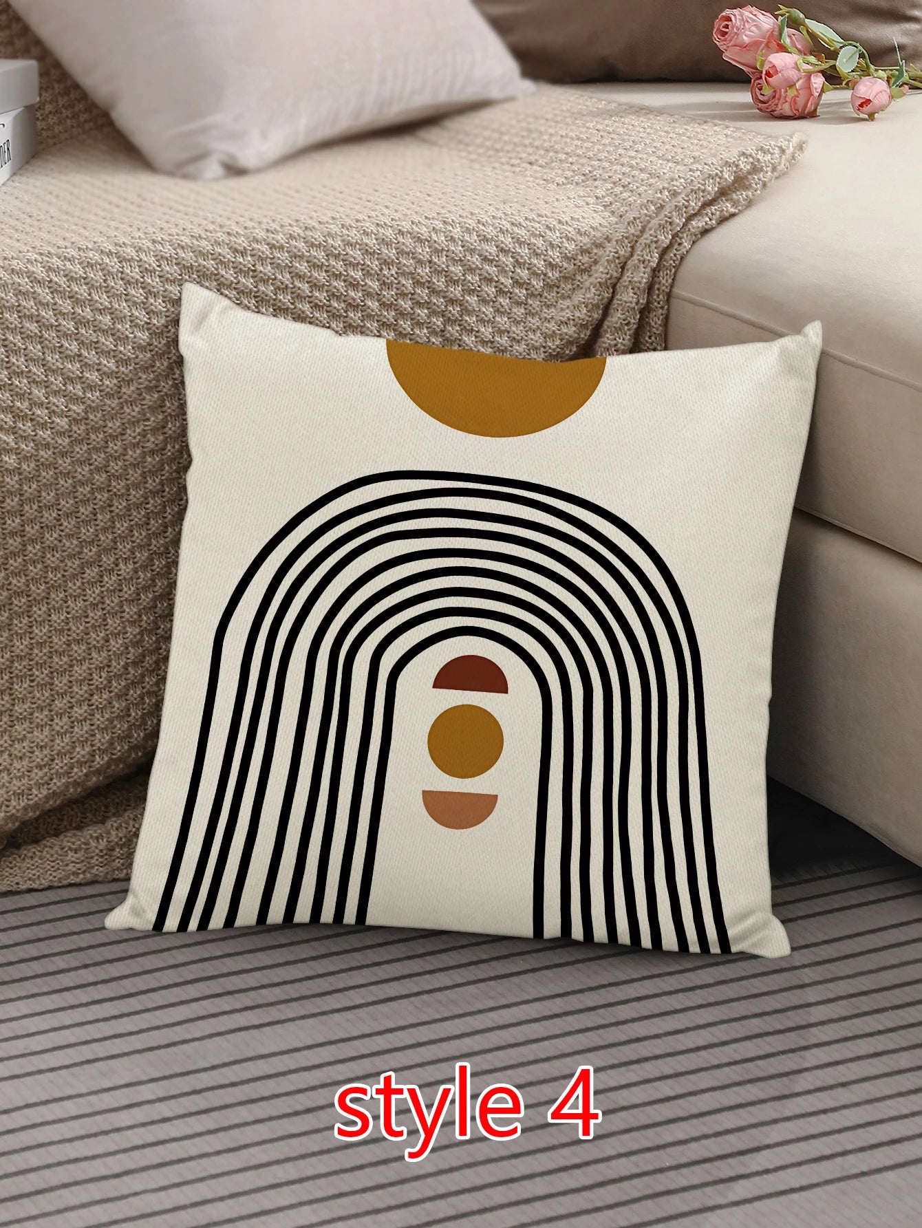 No-EN-Name-Null Decorative Square Polyester-Cotton Blend Fabric Single-Sided Boho Pillowcases/Colors-Beige/Brown/Multicolor/Floral/Geometric/Traditional Closure