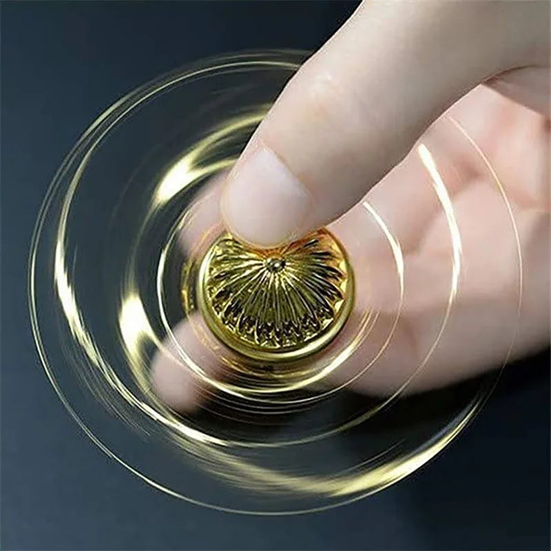QUICK PUSH Kids Handheld Black Metal Alloy Fingertip Hand-Eye Balancing Gyroscope Fidget Anti-Stress Magic Spinning Tops/ Colors-Geometric/Gold/Bronze/Black/Multicolor/Ages: 13-18 Years Old-Adults