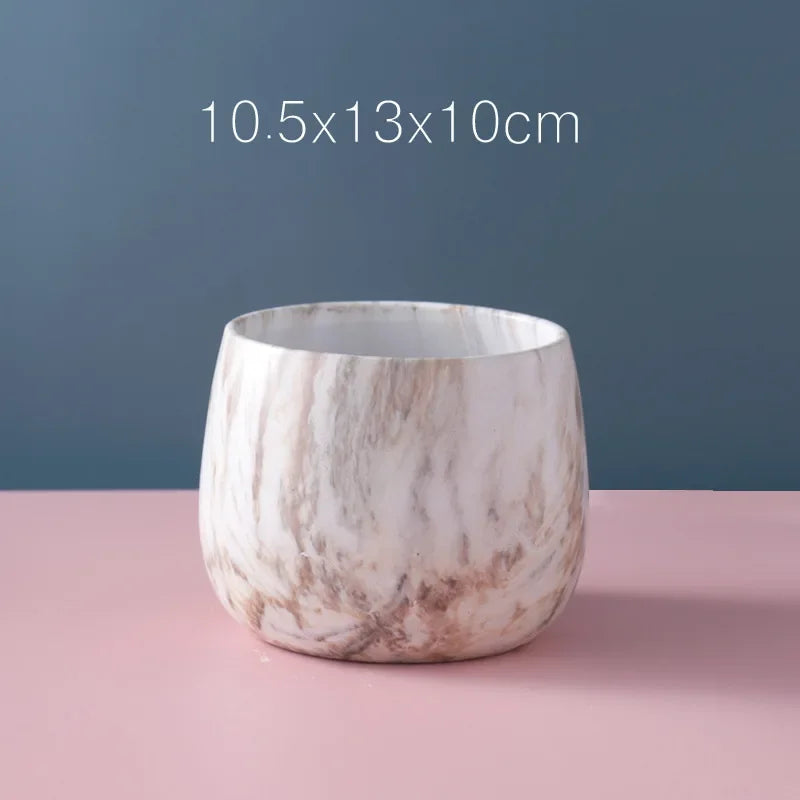 NULL Modern Small Glazed Ceramic Multicolor Round Shaped Desktop Flower Pots Planters /Colors-Colors-Gold/Blue/Pink/Gray/Black/White/Multicolor