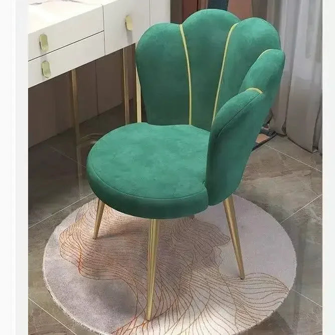 1PCS Upholstered Polyester Nordic Dining Chair w/ Backrest/Colors-White/Gray/Orange/Pink/Green/Black