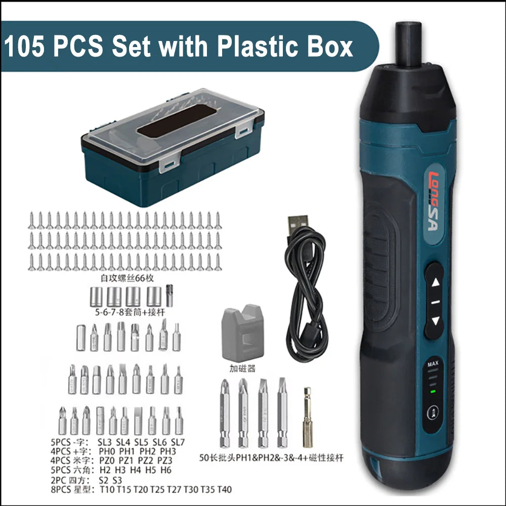 Large Torque Electric Screwdriver 0.15-7 Nm Manual Tool Ratchet Screwdriver Set Mini Electric Drill Hand Tools With Flashlight