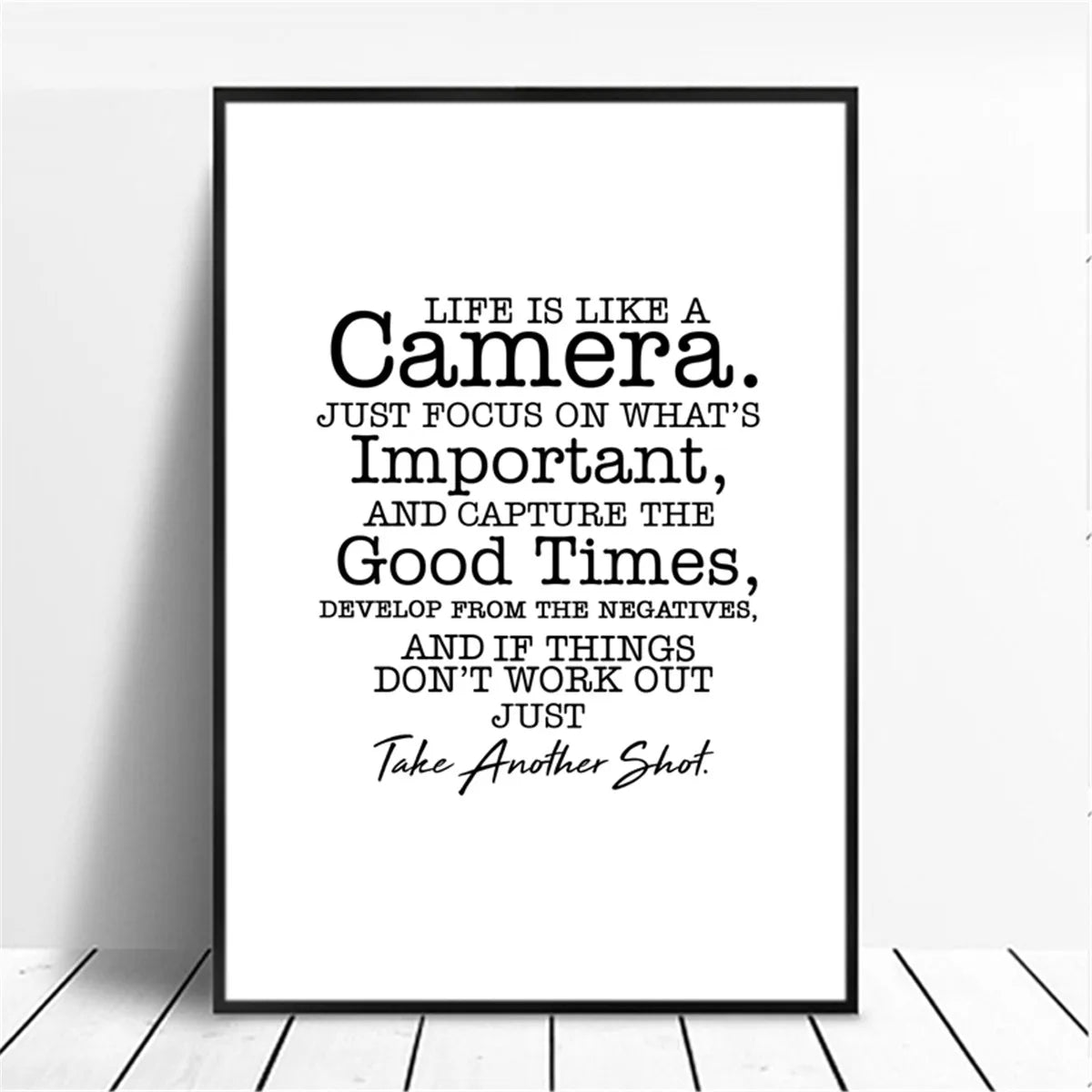 Unframed Canvas Rectangle Waterproof Ink Wall Black-White Quotes Minimalist Positive Words Prints