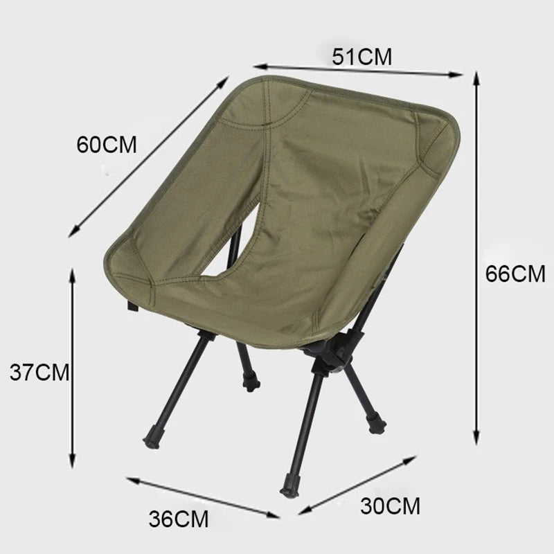 No-EN-Name-Null Modern Outdoor Adults Green Upholstered Padded Tear-Resistant Soft Oxford Cloth Fabric Moon Camping Super Light Aluminum Metal Frame Folding Chairs/Colors-Green/Blue/Beige/Gray