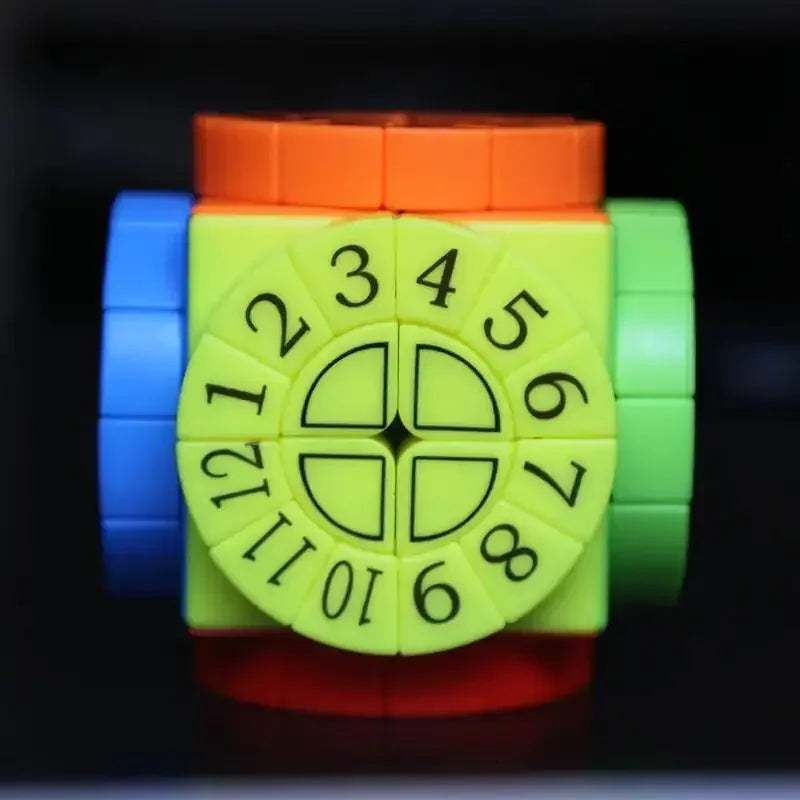 No-EN-Name-Null Kids-Adults Medium-Hard Multicolor Plastic Square Science Theme Time Machine Magic 3D Sequential Rubik Cube Mechanical Puzzle Toys/Ages 6-14 Years Old + Older/Colors-Orange/Blue/Yellow/White/Multicolor