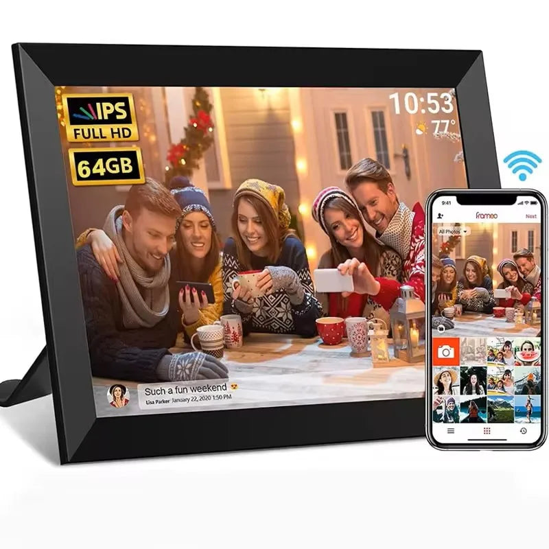 Digital Wireless-Instant Sharing 10.1 HD Touchscreen Photo Picture Frames/Holder Stand /Power Adapter/JPEG Image/WIFI-UBS/Wall Mount/Colors-Black/White