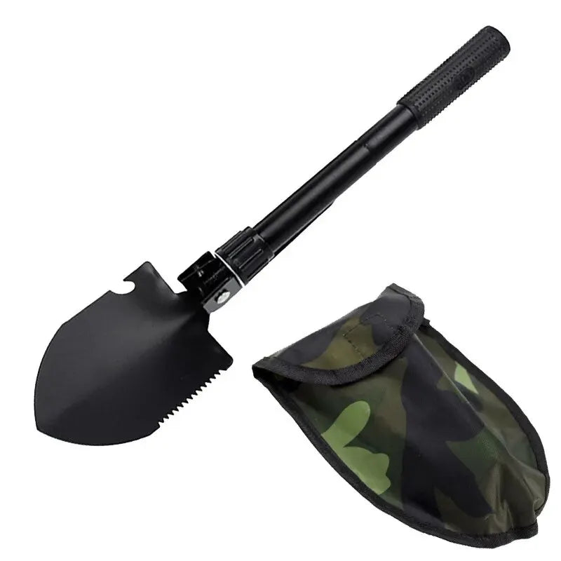 No-EN-Name-Null Outdoor Black-Camouflage Steel Foldable Portable Multifunctional Spade-Shovel Military Soldier Camping Tools