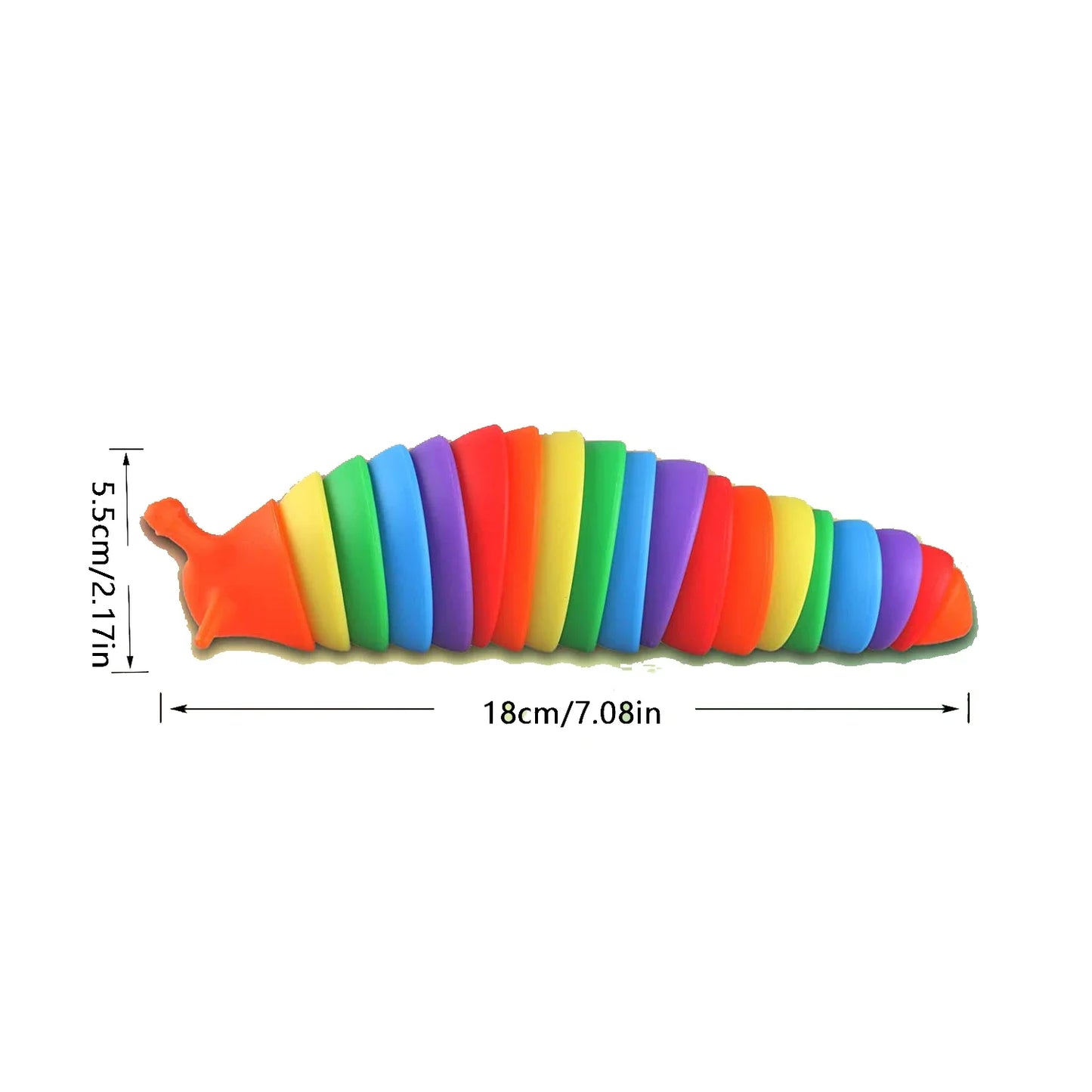 No-EN-Name-Null Kids-Adults Plastic 3D Colorful Rainbow Color Twistable Squishy Snail Slug Stress-Reliever Fun Sensory Decompression Activity Toys/Ages: 3-12 Years Old-Adults