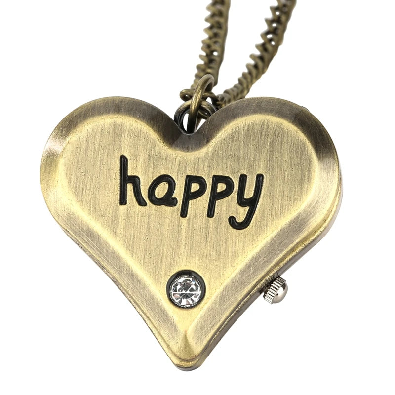YISUYA Unisex Adults Quartz Small Bronze-White Face Mobile Cell Phone Shaped Stainless Steel Metal Case Acrylic Face 12-Hour Dial Analog Display Pendant Necklace Chain-Pocket Watches