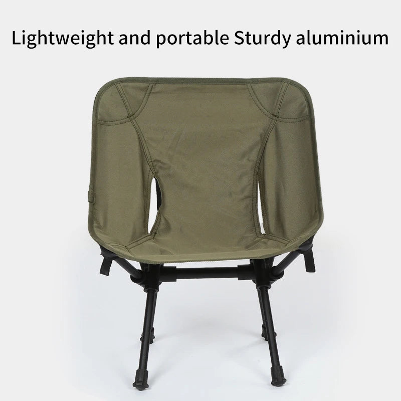 No-EN-Name-Null Modern Outdoor Adults Green Upholstered Padded Tear-Resistant Soft Oxford Cloth Fabric Moon Camping Super Light Aluminum Metal Frame Folding Chairs/Colors-Green/Blue/Beige/Gray
