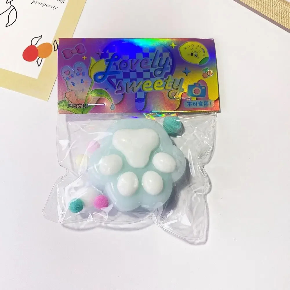 GOOTRADES Squeezable Stretchable Non-Toxic Synthetic TPR Silicone Mini Cute Adorable Animal Cat Paws Pinch Soft Fidget Activity Toys/Colors-Clear/Pink/Gray/White/Blue/Ages: 2-18 Years Old-Adults