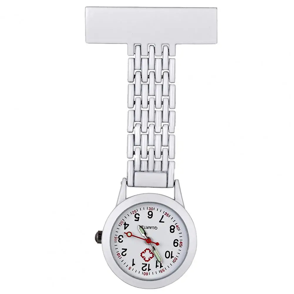BLUELANS Unisex Adults Stainless Steel Metal Alloy Case Nurses Quartz Analog Display Locked Brooch Rectangle Pin Attachment Round Shaped Glass Face Fob Pocket Watches/Colors-Red/Purple/Black/White/Sky Blue/Dark Blue/Green/Pink