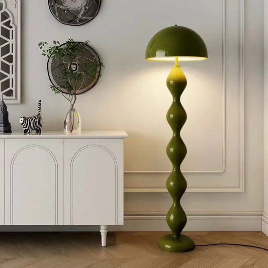Colorful LED Iron Standing Art Deco Mushroom Downward Shade Floor Lamps/ Colors-Green/Blue/Gray/Red/White/Yellow/Black/AC Power Source