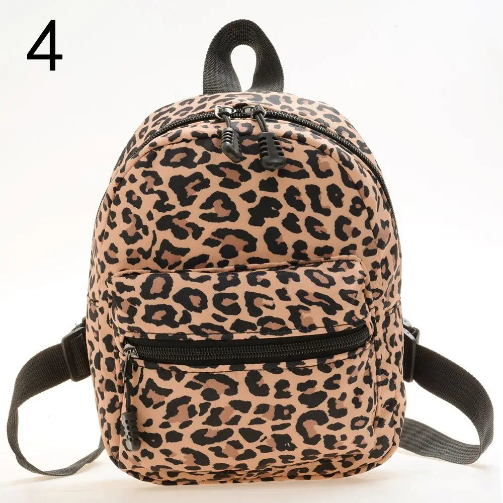 No-EN-Name-Null Women Mini Lightweight Waterproof Nylon Fabric Floral-Animal Print Design External Pockets Spandex Lining Shoulder Straps-Handle Rucksack Backpacks