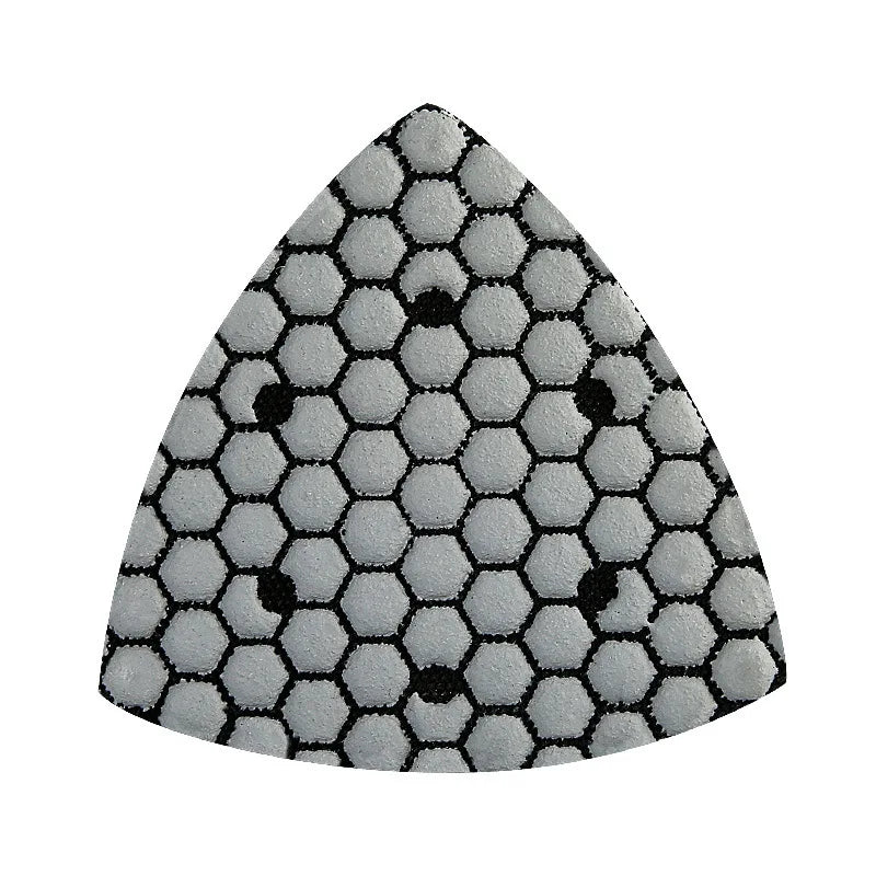 OKERQI 7 PCS Soft Flexible Multicolor Triangle Resin-Diamond Dry Abrasive Marble-Granite-Concrete Stone Sanding Coarse to Fine Polishing Pads Sets/Colors-Multicolor/Geometric/Gray/Size: 90 x 90 x 90mm