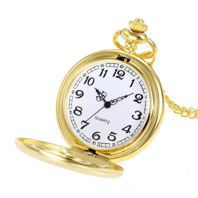 No-EN-Name-Null Classic Antique Quartz Metal Alloy Glass Face Silver Round Shaped Case Shiny Retro Double-Sided LOVERS Shiny Chain-Pocket Watches/Colors-Black/Gold/Silver/Bronze
