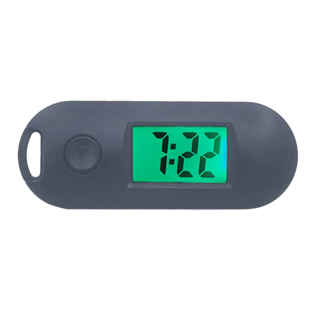 No-EN-Name-Null Adults Mini Compact Curved Edges Long Rectangle Pink Plastic Shaped Luminous Digital Display Keychain Electronic Pocket Watches/Colors-Grey/Blue/Pink/Black/Green/White