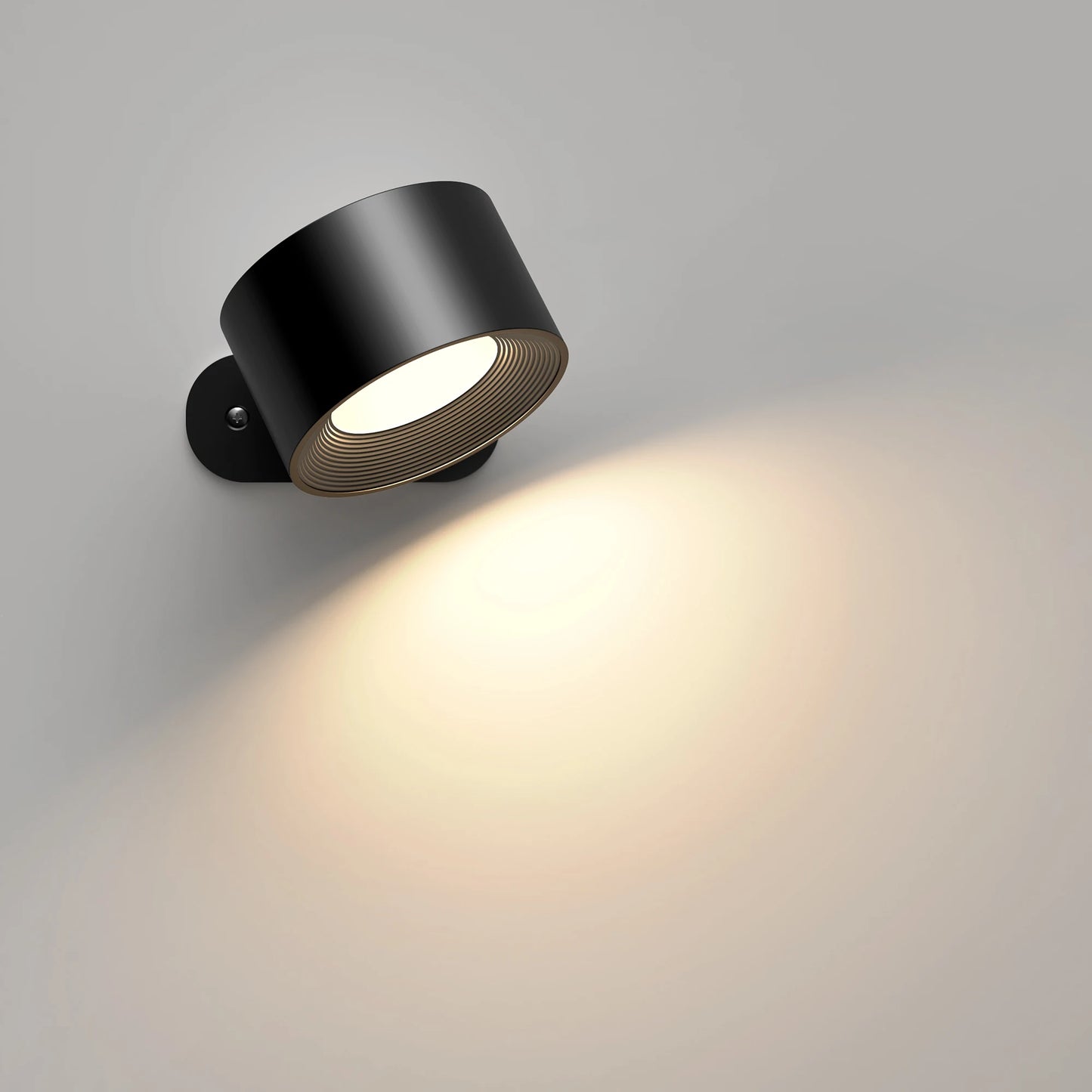 Modern Indoor Round Wall Mounted LED Wall Light Fixtures/USB Charging Port/3 Brightness Levels/Colors-Black/Cool-Warm White