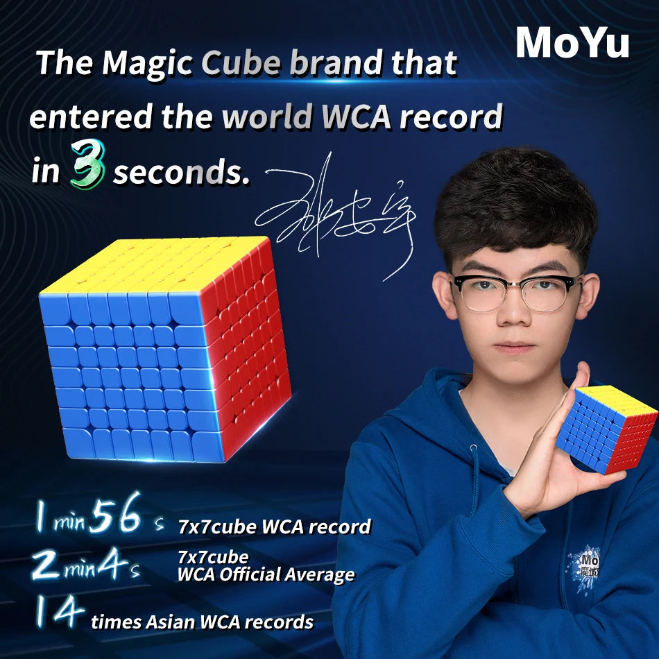 No-EN-Name-Null Kids-Adults 3D Small Square Lightweight Anti-Jam Adjustable Tension Plastic Rubik Cube Magnetic Fast Speed Multicolor Mechanical Puzzle Cube Toys/ Ages: 6-18 Years Old + Older/Colors-Red/Yellow/Clear/Blue/Multicolor/ Type: 7 x 7