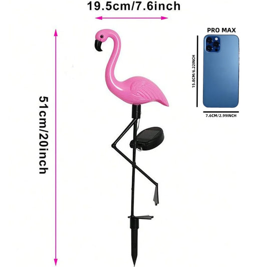 1 Pc Outdoor Solar Lights Flamingo Garden Led Stake Light Pathway Lawn Yard Landscape Halloween Christmas Decorative Lights