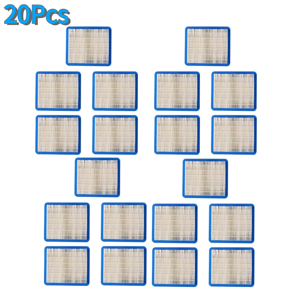 VKTECH 5-20 PCS Briggs Stratton Lawn Mower White Background Blue Frame Rectangle Shaped Replacement Air Filters Lawn Mower Accessories