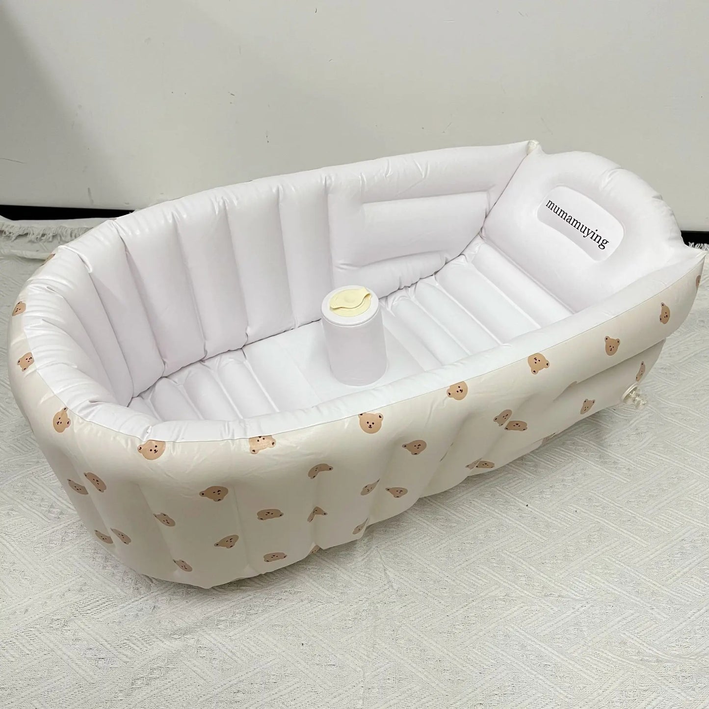 Newborn Babies-Preschooler PVC Plastic Anti-Fall Leakproof Sit-Lie Down Inflatable Bathtubs/Ages: Newborn 0-3 Years Old/Color-Beige/Yellow/Animals