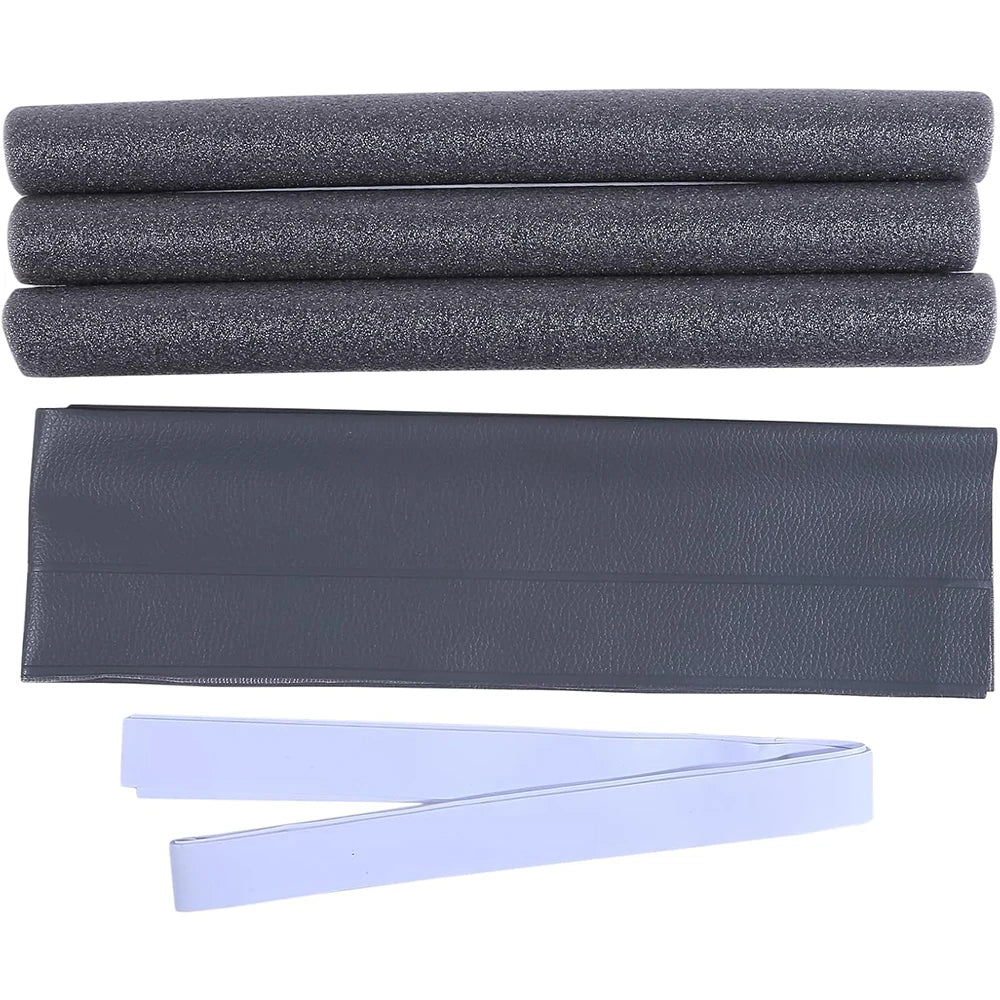 TFFAAI Round Self-Adhesive PU Leather Foam Cuttable Sound-Windproof Rubber Door Draft Stoppers/Colors-Gray/Black