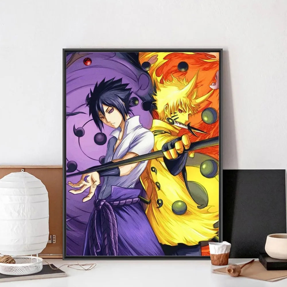 MINISO Retro Unframed Rectange Waterproof Singer A-Narutoes-Anime White Paper Wall Art Posters/Colors-Orange/yellow/Purple/Blue/White/Many Sizes