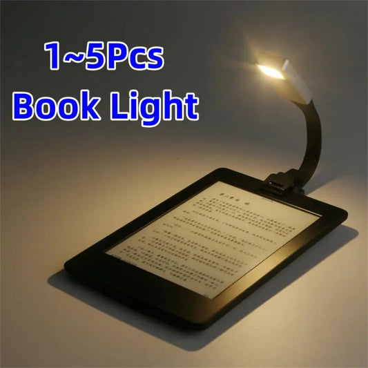 1-5 PCS Set Black LED Adjustable Color Dimming Detachable Flexible Portable USB Rechargeable Bookmark Clip Lights
