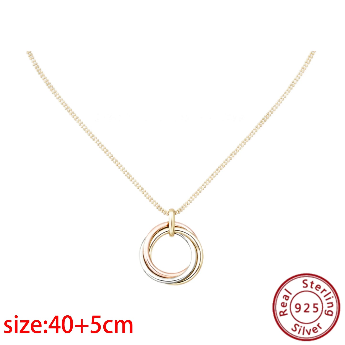 No-EN-Name-Null Adult Women Sterling Silver-Gold Plated Metal Zircon Clear White Diamond Stones Round O-Shaped Fine Imitation Chain Pendant Necklaces/Colors-Gold-Silver/Geometric/Clear/White/Rose Gold