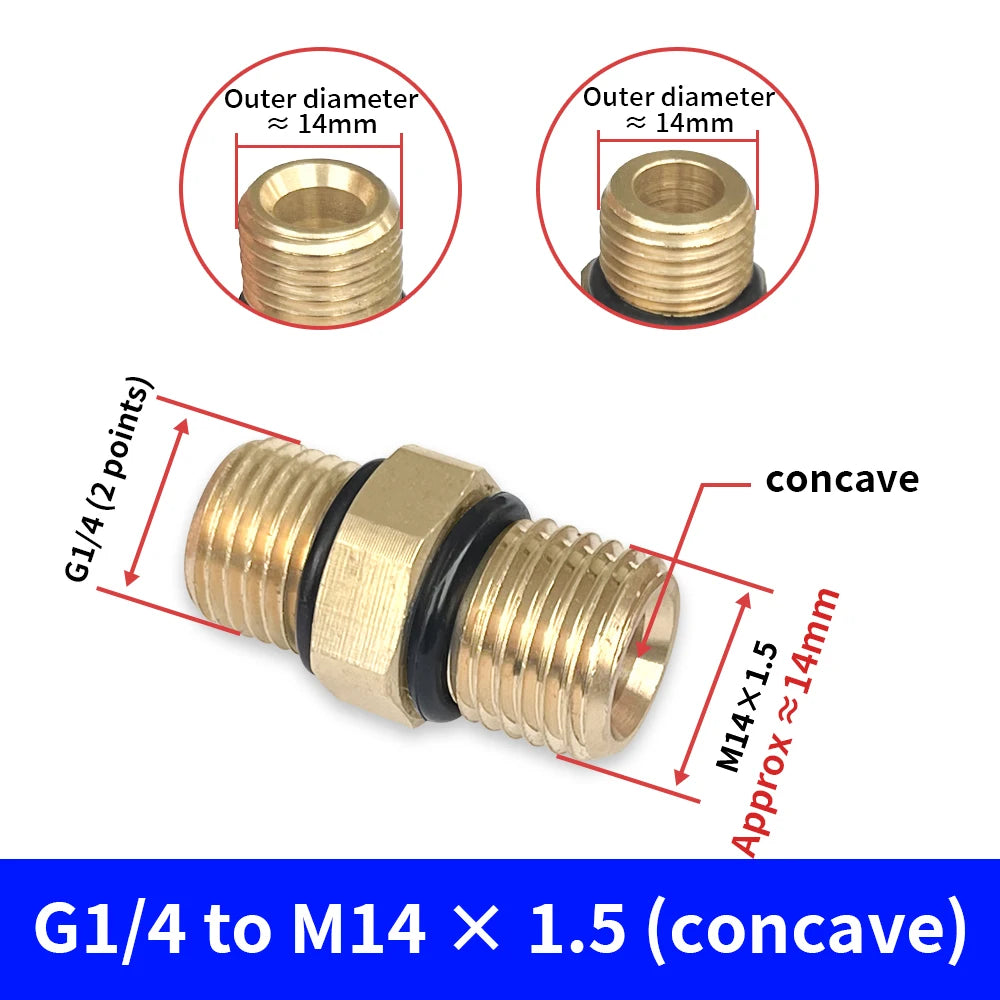 KAIKARAI Gold-Silver Brass Thread Connector Male-Female Adaptor Converter Joints High Pressure Washer Guns-Garden Hose Fittings
