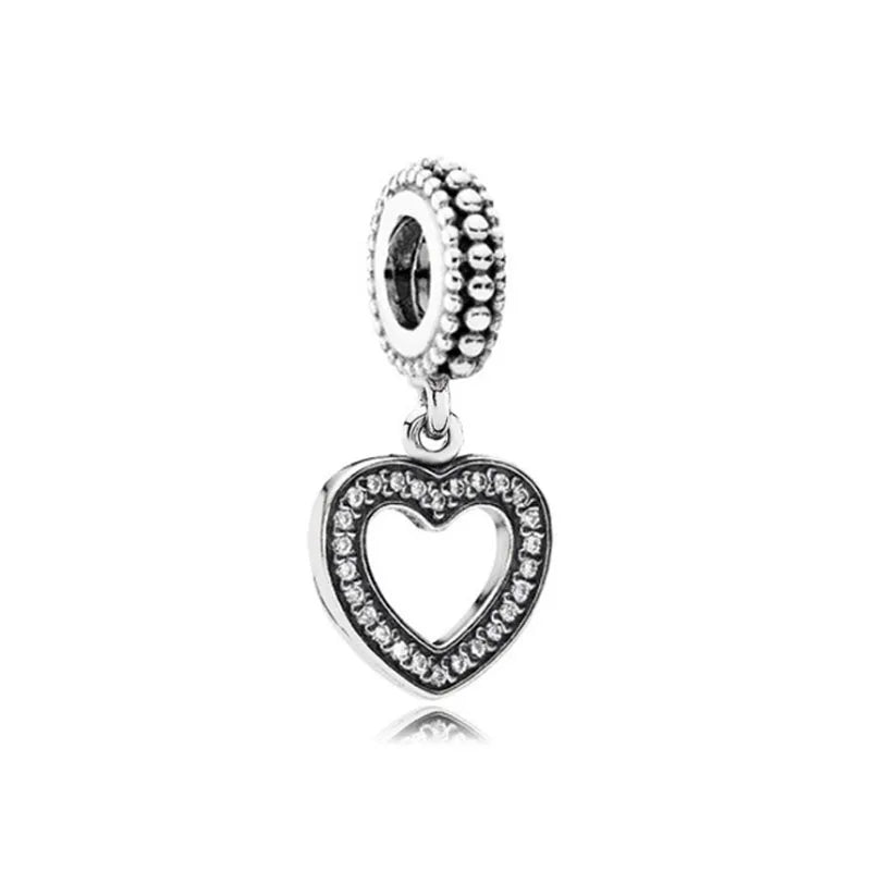 DISNEY Imitation Sterling Silver Metal-Gold-Plated Enamel Clear White Zircon Stones Beads Fine Imitation Fits Pandora Bracelets Charms-Pendants/Colors-Silver/Gold/Clear/Multicolor/Animal