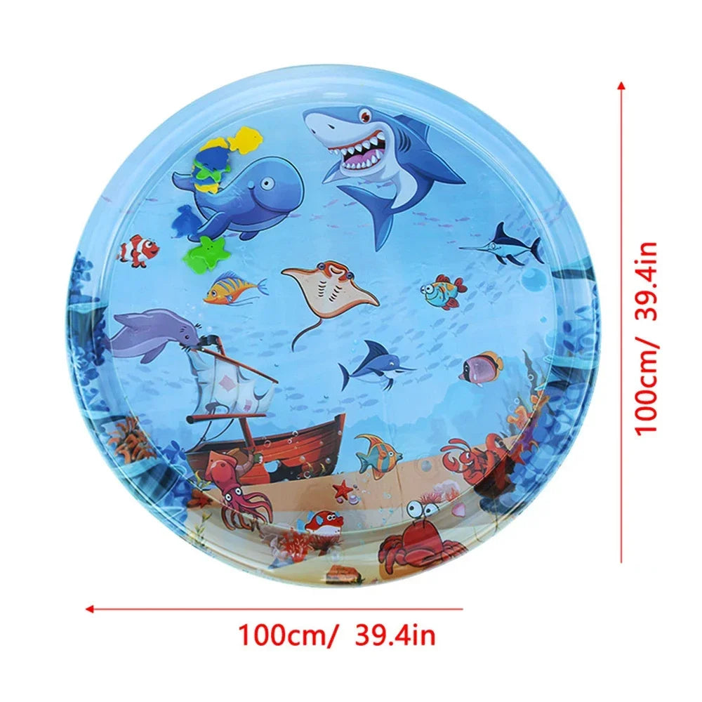 No-EN-Name-Null Babies-Preschoolers Portable Multi-Shaped Soft Plastic Leak-Proof Multicolor Funny Ocean Creatures Design Inflatable Air-Warm-Cold Waterfilled Magic Tummy Time Play Mats/Colors-Pink/Blue/Multicolor/Animals/Ages: Newborn Babies-3 Years Old