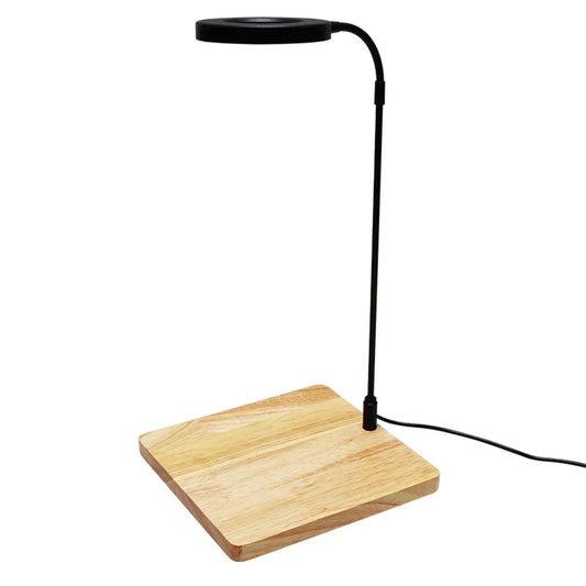 Fish Tank Aquarium LED Grow Light USB-DC Powered Adjustable Brightness-Color Temperature Wood Base Lamp