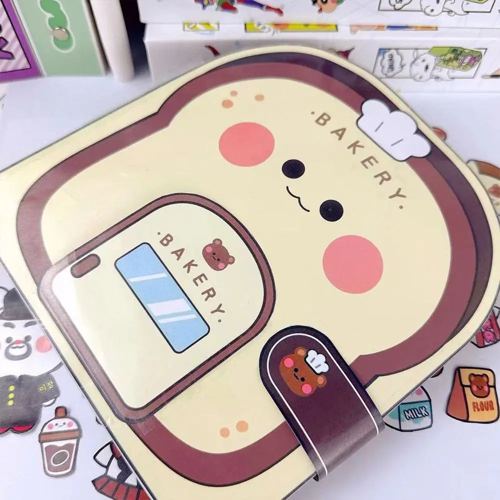 No-EN-Name-Null 6 Styles Handmade Multicolor Cartoon Quiet Waffle Shop-Bakery Shop-Snack Bar-Fried Chicken Shop-Noodle Shop-Bubble Gum Shop Cardboard Paper Books Educational Toys /Colors-Pink/Beige/Multicolor/Ages: 3-12 Years Old