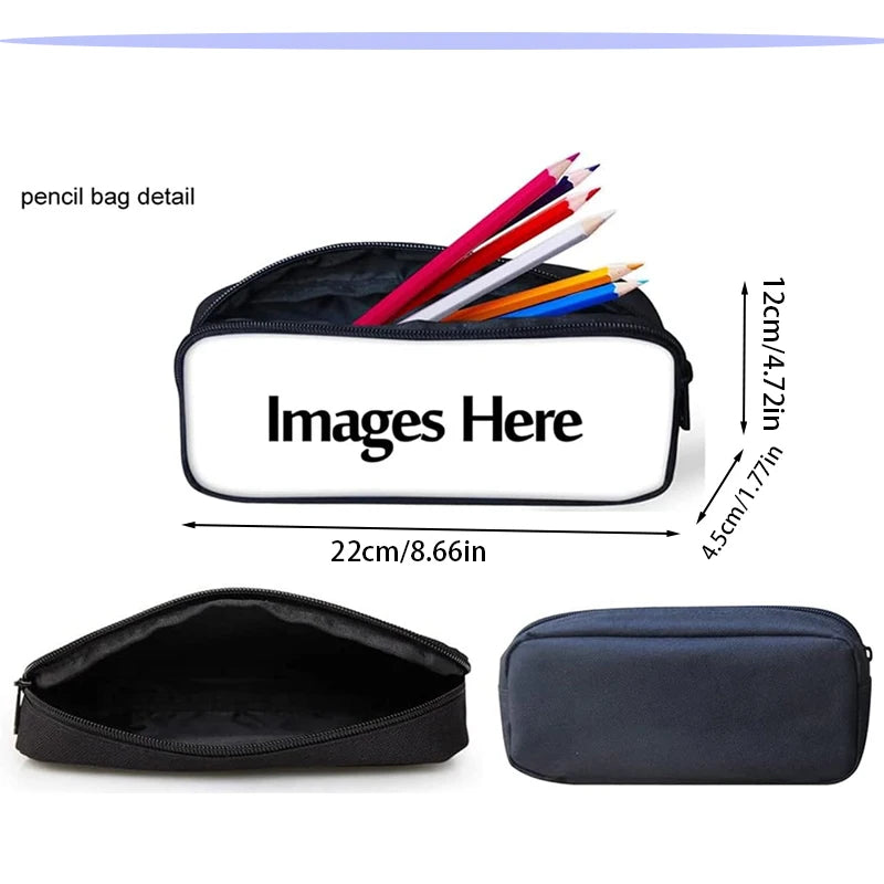 MINISO Kids Waterproof Nylon Fabric 3D Digital Print Cartoon Anime Music Box Sprunky Kids Full Mode Curved Back School Backpacks/Lunch Bag-Pencil Bag/Exterior Pockets/Laptop Compartment/Colors-White/Black/Blue/Multicolor