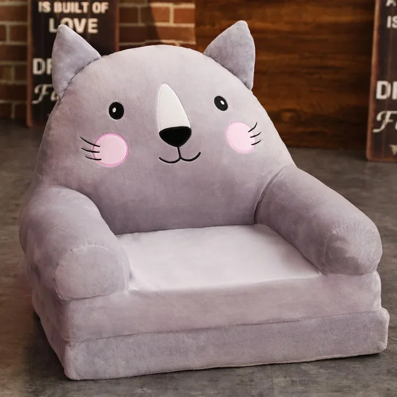 NULL Kids Medium Firm Polyester Fabric Cushions Gray Cute Cartoon Animal Design Play Sofas Armchairs /Colors-Gray/Pink/Green/Blue/Orange