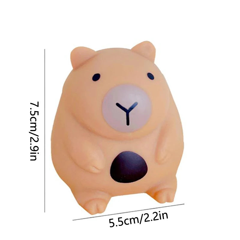 No-EN-Name-Null Adults Handheld Small Foam Synthetic Brown Plastic Cute Cartoon Capybara Mochi Animal Pinching Squishy Slow Rebound Anxiety-Stress Reliever Executive Toys/ Ages: 13-18 Years Old-Adults /Colors-Brown/Beige/Black/White/Yellow/Purple/Animals