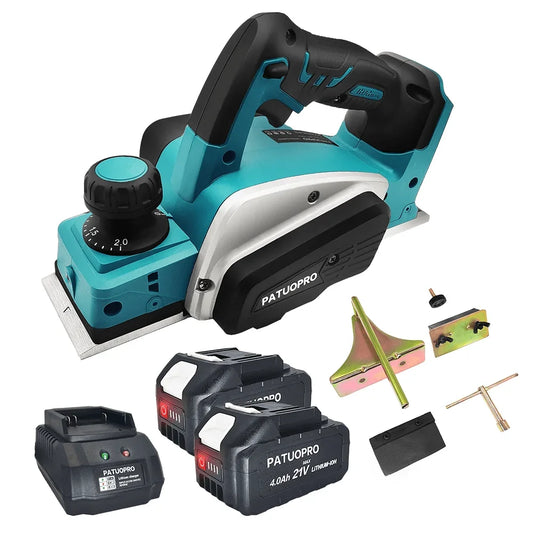 PATUOPRO Electric Brushed Motor Cordless Battery-Powered Rechargeable Wood Cutting Handheld Planers /Adapts To Makita 18V Lithium Battery/NO BATTERY