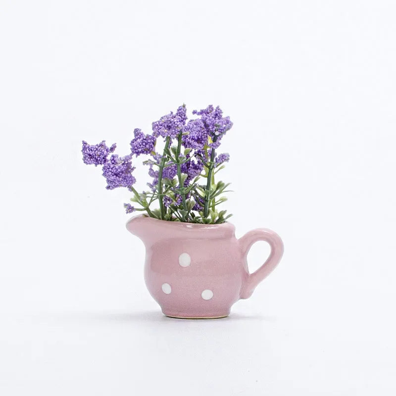 1pcs Creative Magnetic Mini Ceramic Vase 3D Simulation Flower Potted Cute Decorative Fridge Magnet for Kitchen Home Decor