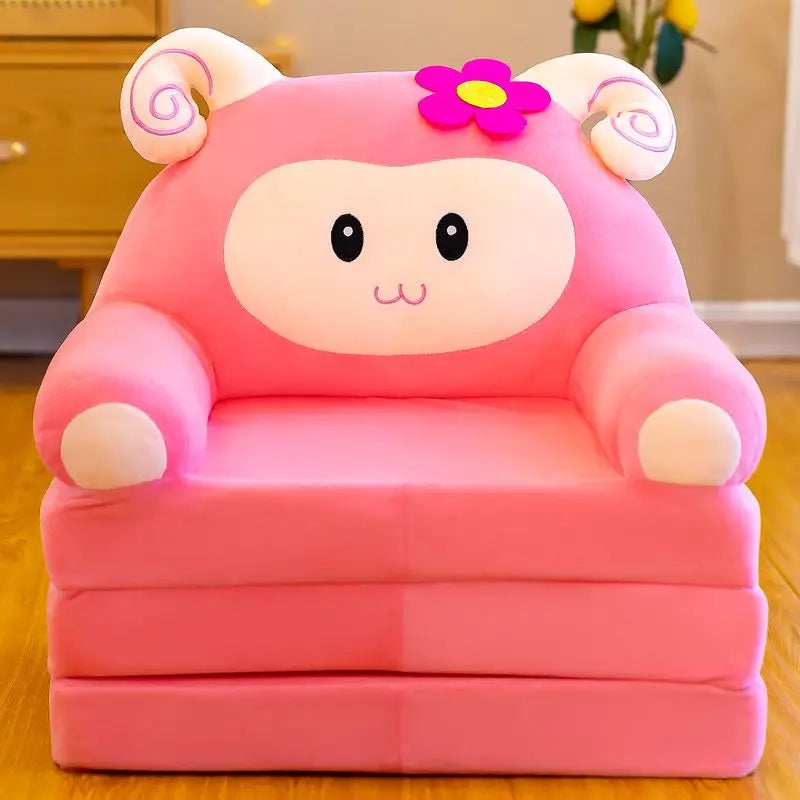 No-EN-Name-Null  Modern Kids One Seat Purple Cute Cartoon Animals-Princess Design Upholstered Padded Soft Polyester Fabric Armchairs/Colors-Purple/Red/Pink/Blue