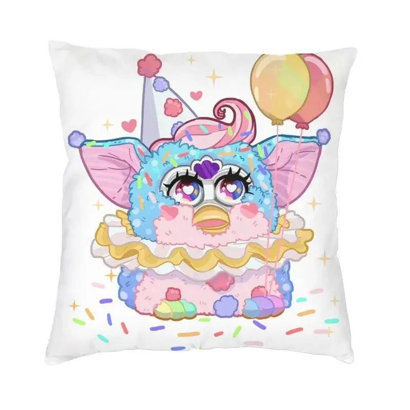 No-EN-Name-Null Printed Square Cartoon Anime Furby Design Decorative Throw Pillows