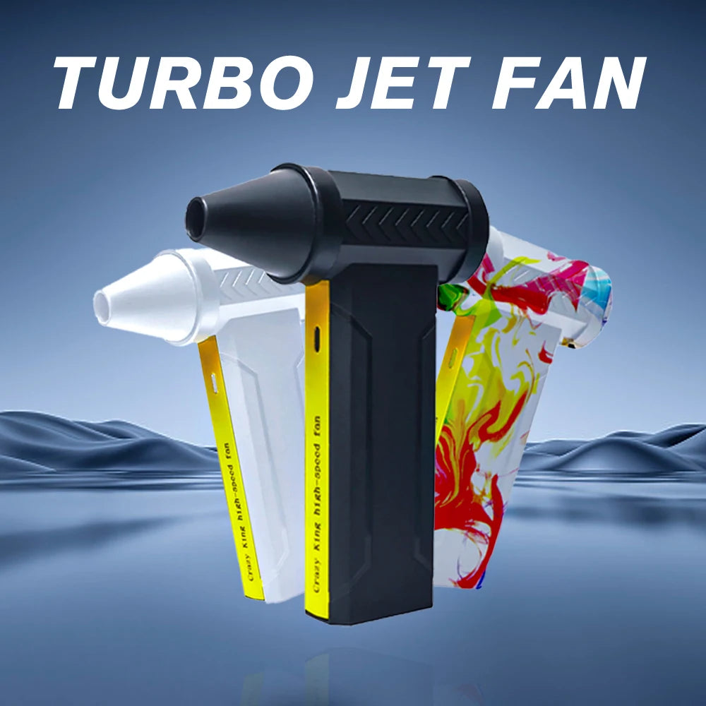 ISFRIDAY Home DIY Portable Handheld Black-Yellow Small Plastic 4 Gear Speed AC-Powered Rechargeable Battery-Powered USB Port Brushless Turbo Jet Fans/Colors-Red/Black/White/Brown/Multicolor