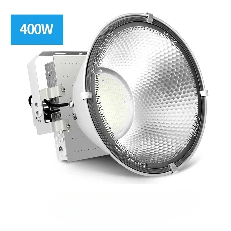 Outdoor Brushed Nickel Finish White-Silver Round Aluminum Body AC-Powered Waterproof Cool-Daylight White LED Wall-Mounted Flood-Spot Lights/  Bulbs Included