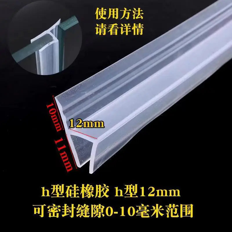 High Density Non-Adhesive Clear Silicone Rubber Waterproof Flexible Glass Sealing Strips/Glue Not Included/Doors-Windows