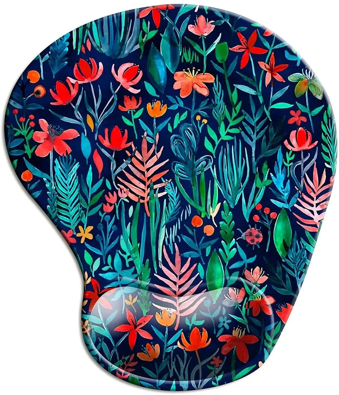 Custom Green Nature Floral Design Silica Gel Wrist Rest Support Non-Slip Rubber Base Computer Mouse Pads